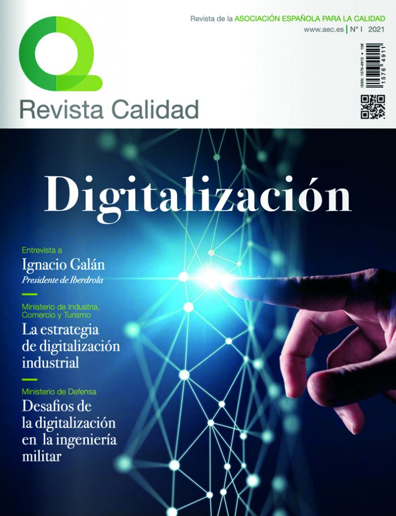 En esta ocasión la revista está centrada en la digitalización de las organizaciones. Como artículos destacados tenemos La estrategia de digitalización industrial por parte del Ministerio de Industria, Comercio y Turismo. Y los desafios de la digitalización en la ingeniería militar por el Ministerio de Defensa